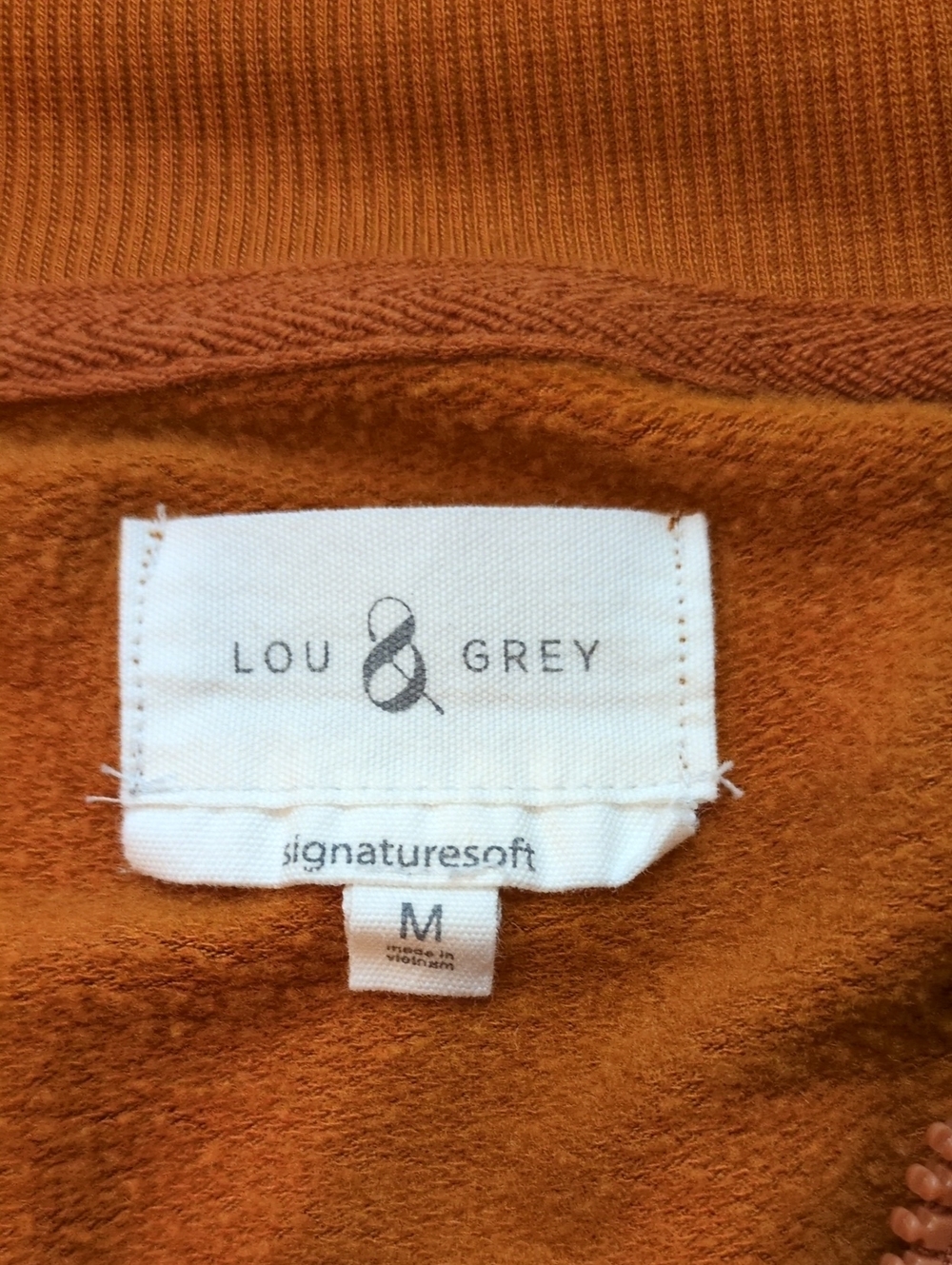 Lou & Grey Signature Soft Half-Zip Pullover in Rust Size M - Picture 5 of 6